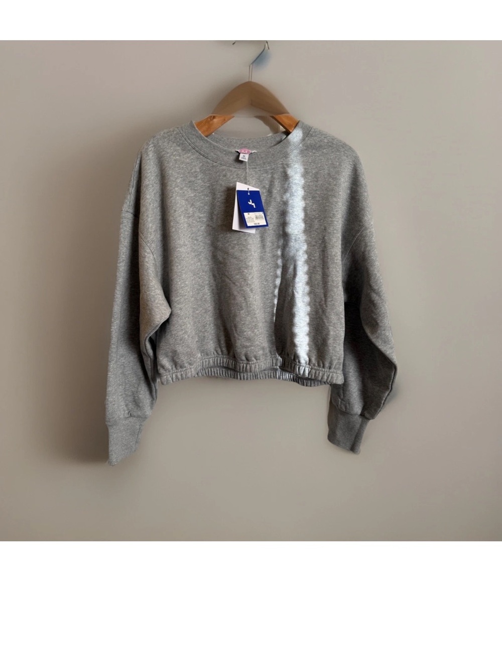 JoyLab Fleece Cropped Crewneck Pullover Sweatshirt - Women's Gray Size M